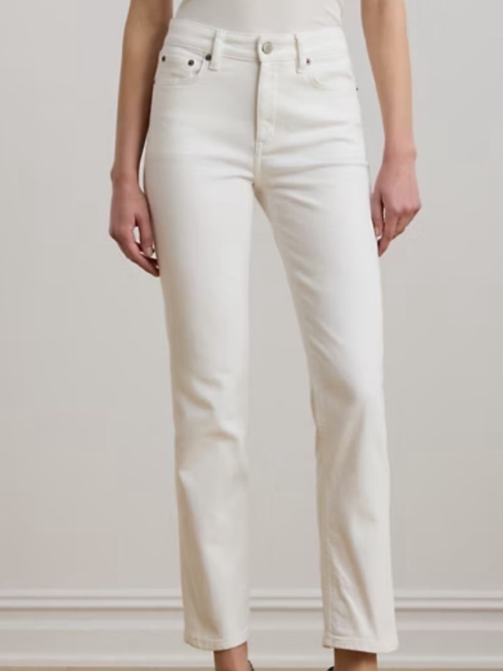 Ralph Lauren Women's Classic Straight Cropped Jeans In White Size 10